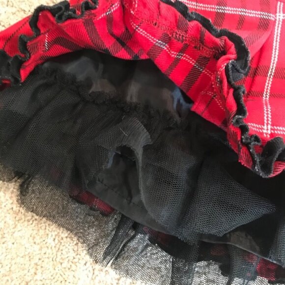 🍁5/10$!! Holiday Plaid Tartan Tulle Skirt - Picture 3 of 4
